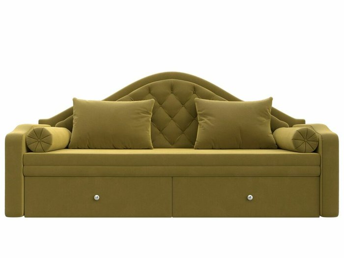 Прямой диван-кровать Сойер желтого цвета - купить Прямые диваны по цене 49999.0