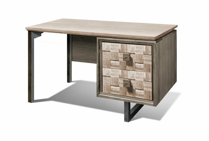 Стол письменный Cube Design с фасадом шашки серо-бежевого цвета Стол письменный Cube Design с фасадом шашки серо-бежевого цвета