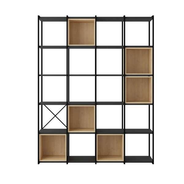 Стеллаж Vale Maxi Bookcase бежево-черного цвета Стеллаж Vale Maxi Bookcase бежево-черного цвета