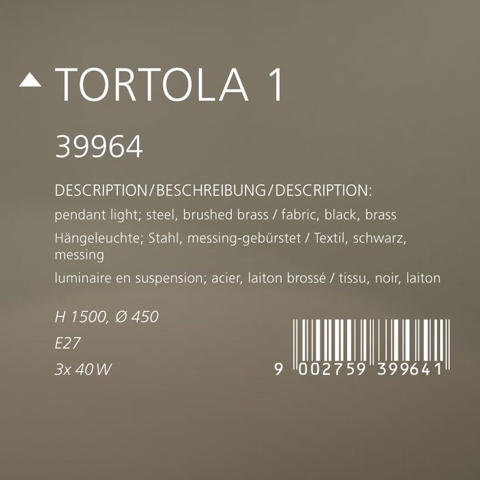 Люстра Eglo Tortola 1 39964 - лучшие Подвесные люстры в INMYROOM