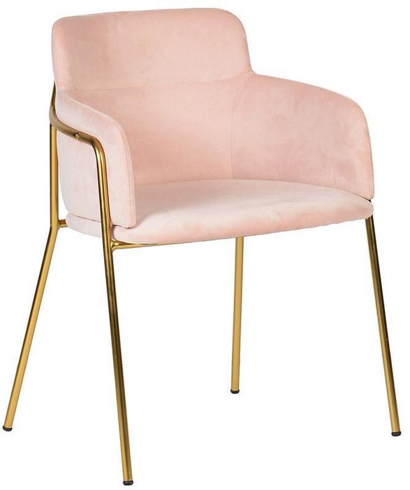 Кресло Strike Light Pink с обивкой из розового вельвета