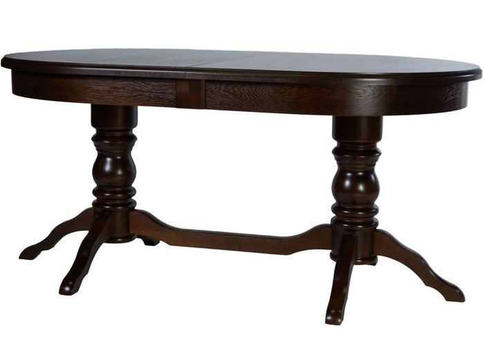 Раздвижной обеденный стол Зевс темно-коричневого цвета - купить Обеденные столы по цене 53918.0