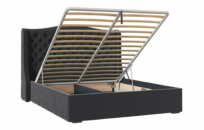 Кровать с подъемным механизмом Орнелла 160х200 темно-серого цвета - лучшие Кровати для спальни в INMYROOM