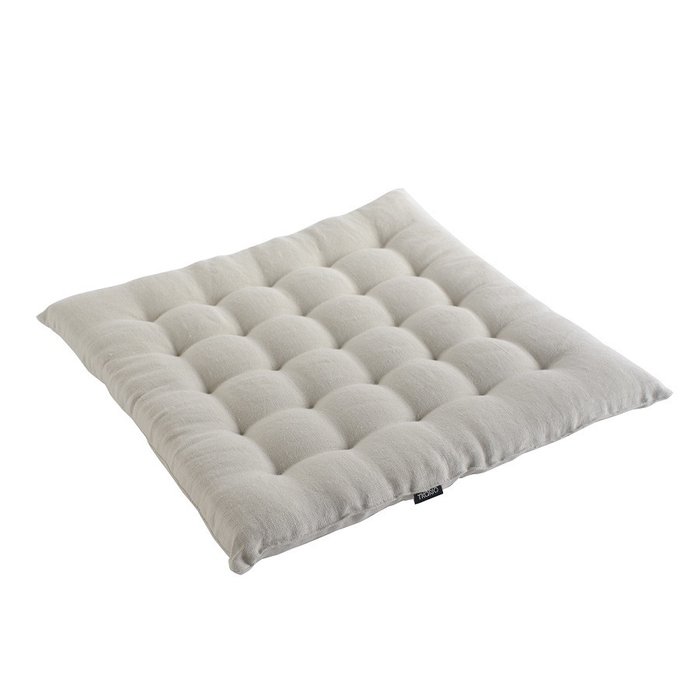 Декоративная подушка на стул из умягченного льна бежевого цвета - купить Декоративные подушки по цене 1500.0