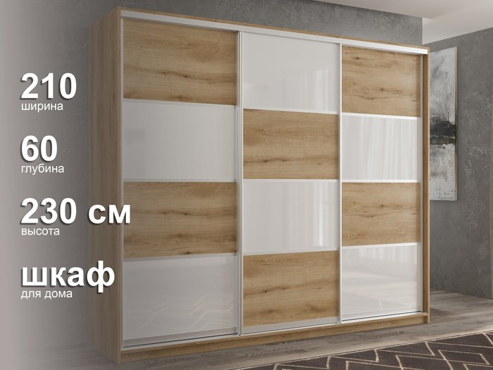 Шкаф-купе Кааппи-14 210 цвета Эвок прибрежный  - лучшие Шкафы-купе в INMYROOM