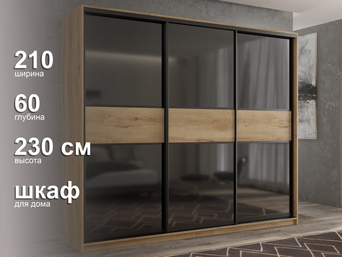 Шкаф-купе Кааппи-12 210 цвета Эвок прибрежный  - лучшие Шкафы-купе в INMYROOM