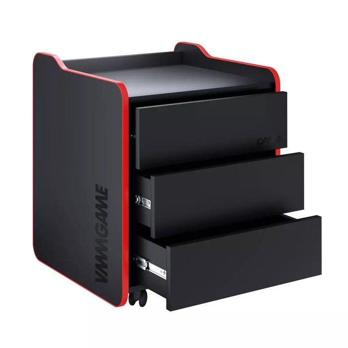 Тумба для игрового компьютерного стола Case 50 черно-красного цвета - купить Офисные тумбочки по цене 14290.0