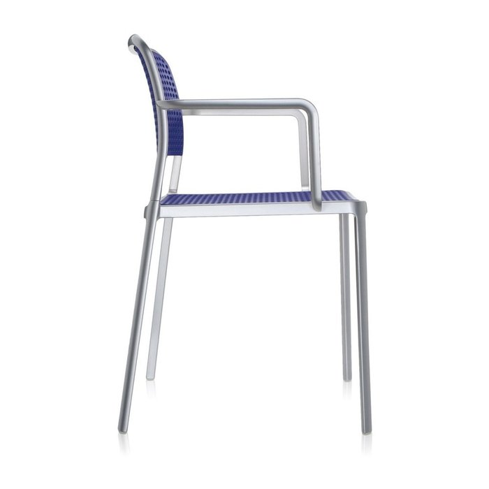 Стул Audrey темно-синего цвета с подлокотниками  - лучшие Обеденные стулья в INMYROOM
