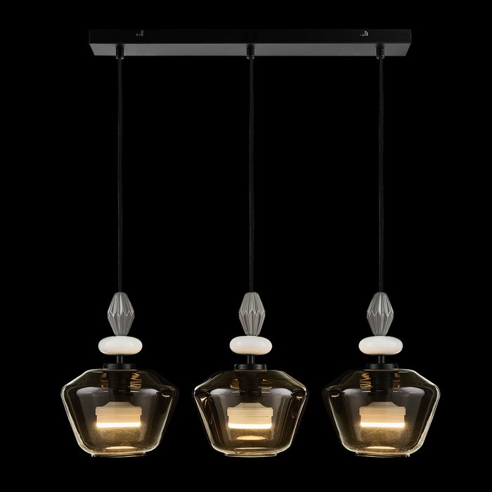 Подвесная люстра Amphora Trio серого цвета - лучшие Подвесные люстры в INMYROOM