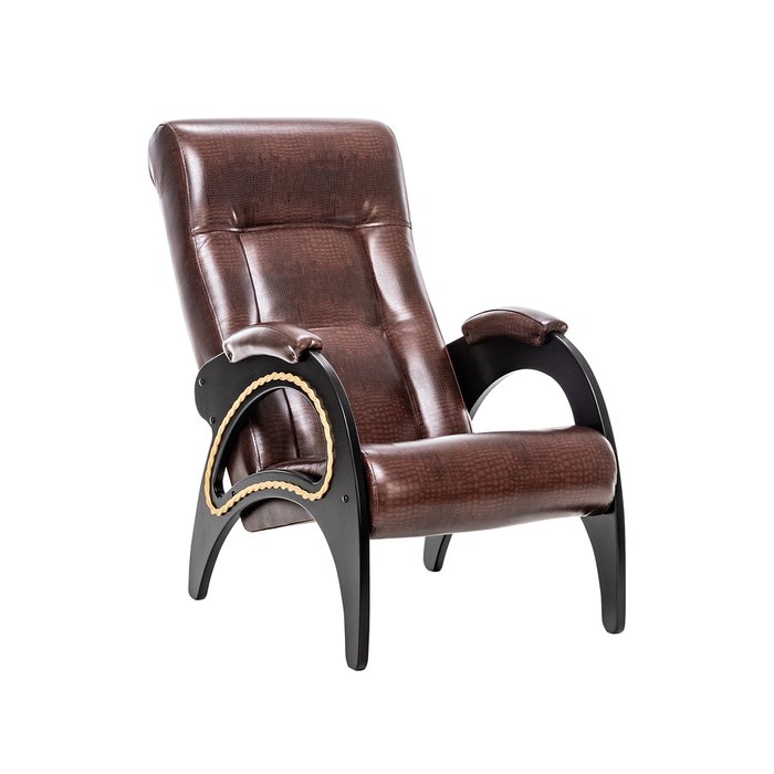 Кресло для отдыха Модель 41 с обивкой темно-коричневого цвета