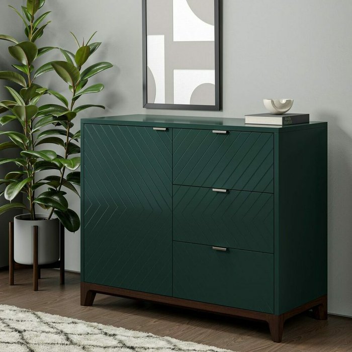 Комод Case CS029 темно-зеленого цвета - лучшие Комоды в INMYROOM Комод Case CS029 темно-зеленого цвета - лучшие Комоды в INMYROOM