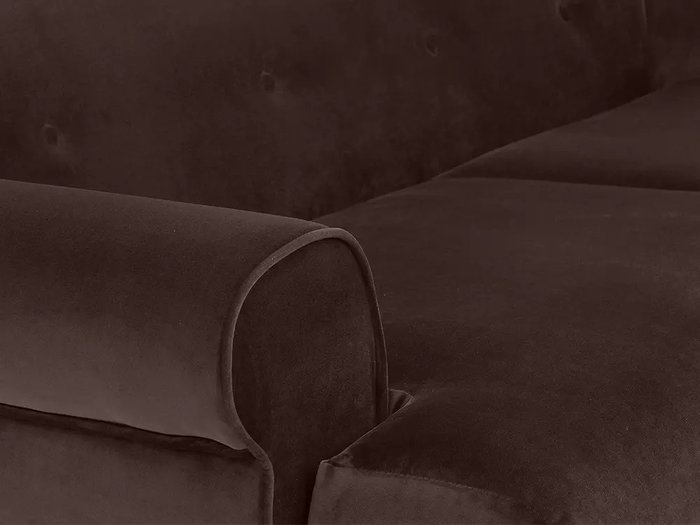 Диван Italia L темно-коричневого цвета с черными ножками - лучшие Прямые диваны в INMYROOM