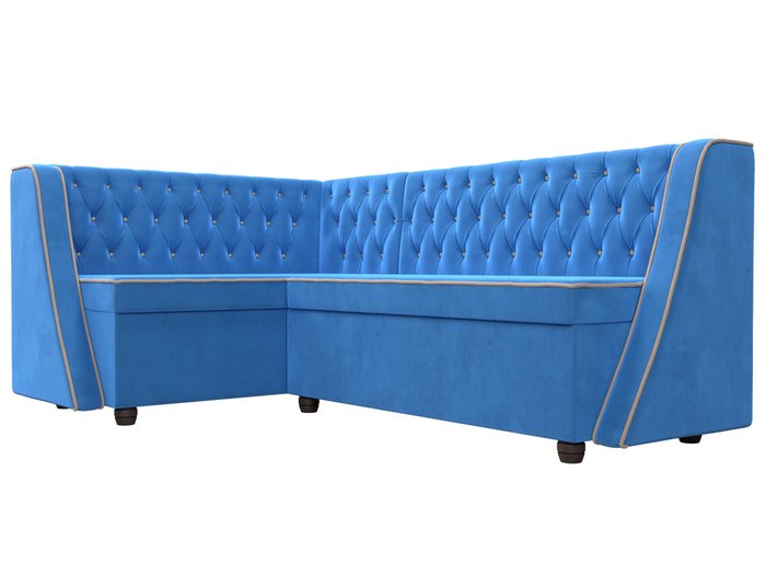 Кухонный угловой диван Лофт голубого цвета левый угол - лучшие Угловые диваны в INMYROOM