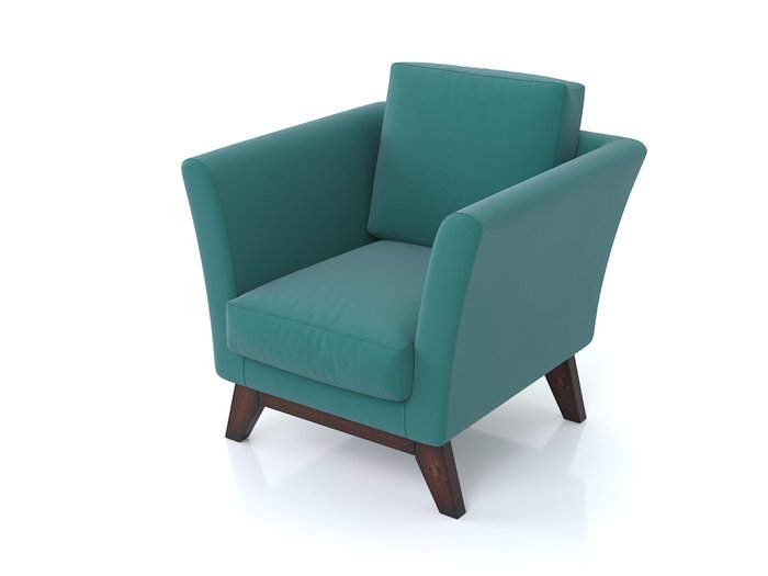 Кресло Дублин с ножками из массива сосны и обивкой из бирюзового велюра - купить Интерьерные кресла по цене 19990.0