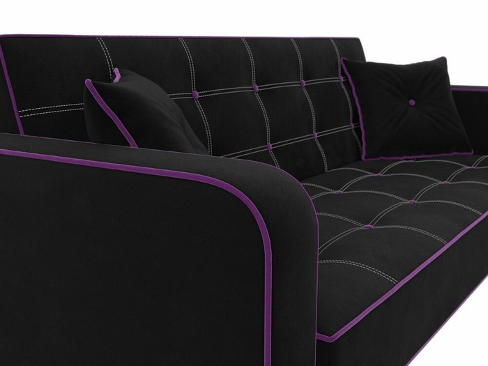 Диван-кровать Тур черного цвета (микровельвет) - лучшие Прямые диваны в INMYROOM