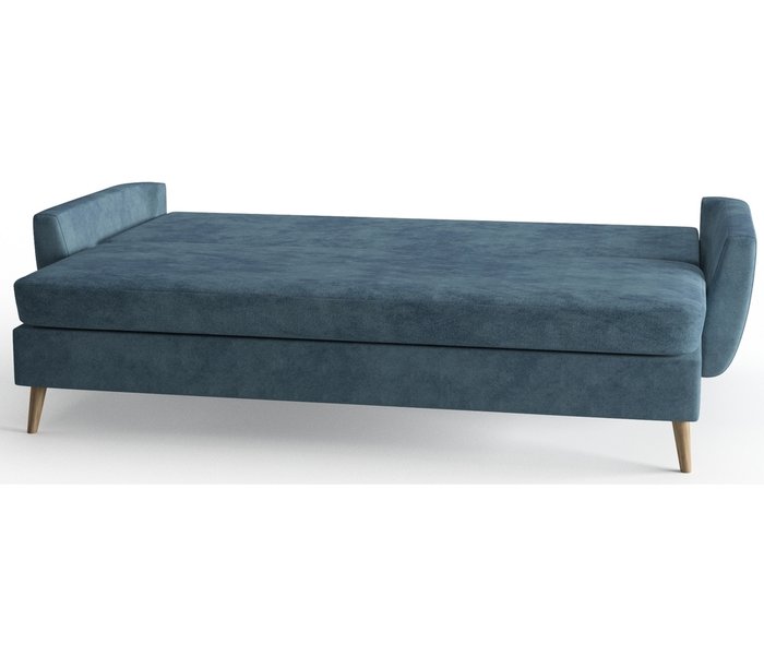 Диван-кровать Авиньон в обивке из велюра светло-синего цвета - лучшие Прямые диваны в INMYROOM
