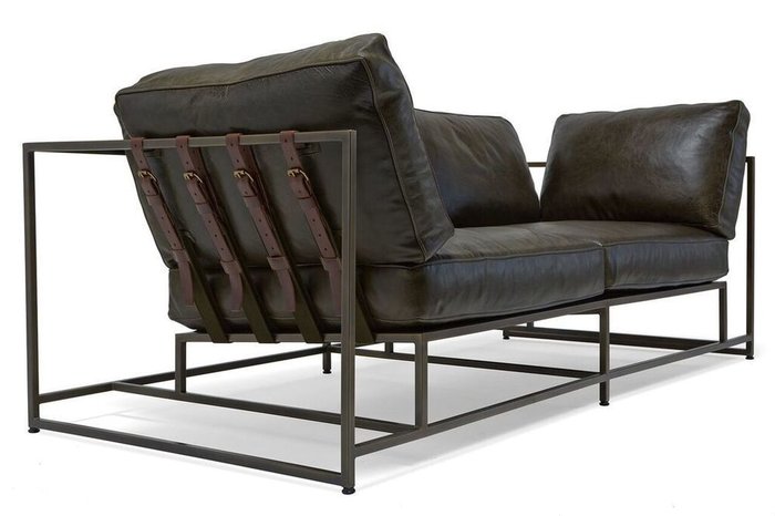 Двухместный диван Лорд темно-коричневого цвета - купить Прямые диваны по цене 145000.0