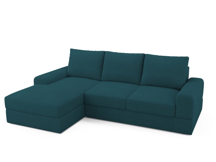 Угловой диван-кровать левый Elke сине-зеленого цвета - купить Угловые диваны по цене 86100.0