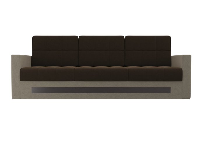 Прямой диван-кровать Белла коричнево-бежевого цвета - купить Прямые диваны по цене 30990.0