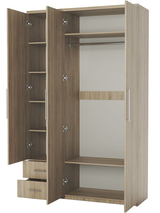 Шкаф трехдверный Мелодия МКЯ-32/1 90х60 Дуб Сонома - купить Шкафы распашные по цене 31990 Шкаф трехдверный Мелодия МКЯ-32/1 90х60 Дуб Сонома - купить Шкафы распашные по цене 31990