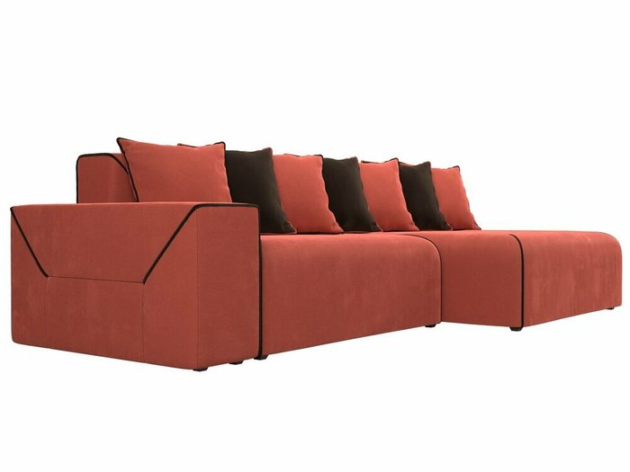 Угловой диван-кровать Кёльн кораллового цвета правый угол - лучшие Угловые диваны в INMYROOM