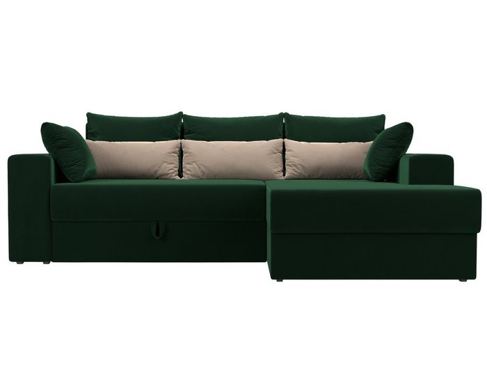 Угловой диван-кровать Мэдисон зелено-бежевого цвета - купить Угловые диваны по цене 41990.0