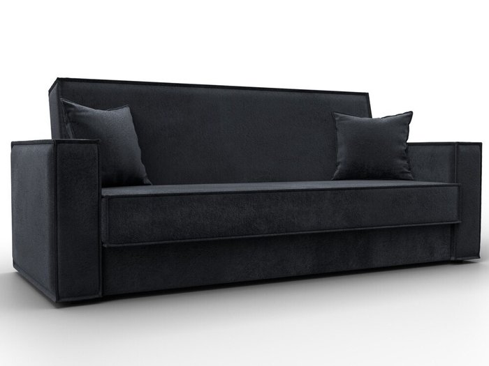 Диван-кровать Куба в обивке из велюра темно-серого цвета Диван-кровать Куба в обивке из велюра темно-серого цвета