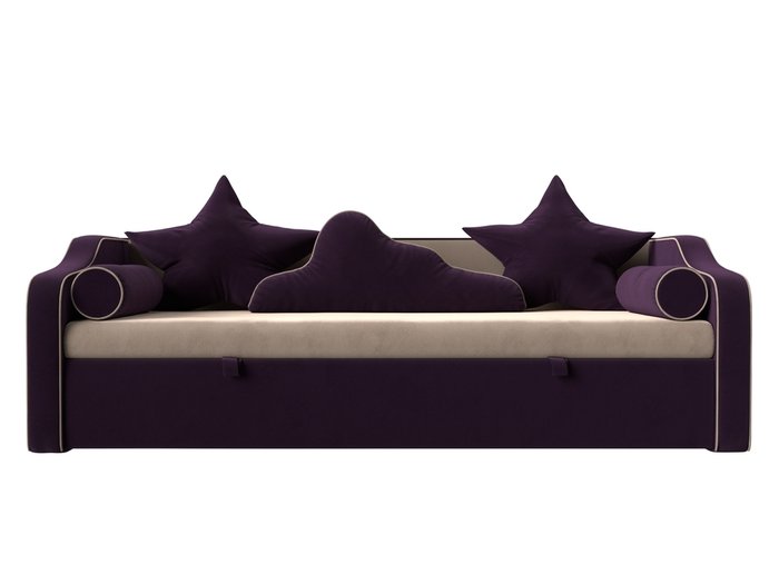 Прямой диван-кровать Рико темно-фиолетового цвета - купить Прямые диваны по цене 30990.0