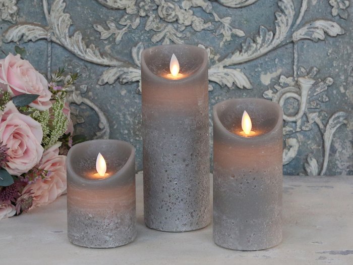Светодиодная свеча Rustic серого цвета - купить Свечи по цене 2550.0