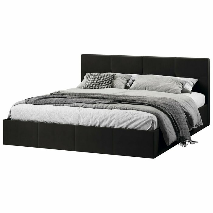 Кровать с мягкой обивкой Лора 180х200 серого цвета с подъемным механизмом