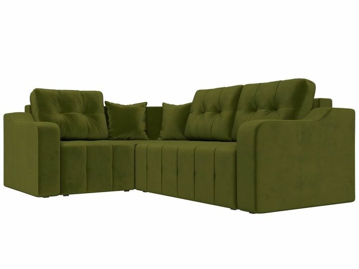 Угловой диван-кровать Кембридж зеленого цвета левый угол - лучшие Угловые диваны в INMYROOM