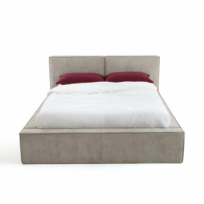 Кровать с ящиком для белья и подъемным основанием Seven 160x200 бежевого цвета - лучшие Кровати для спальни в INMYROOM