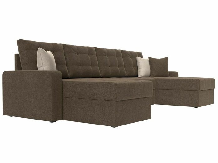 Угловой диван-кровать Ливерпуль коричневого цвета - лучшие Угловые диваны в INMYROOM