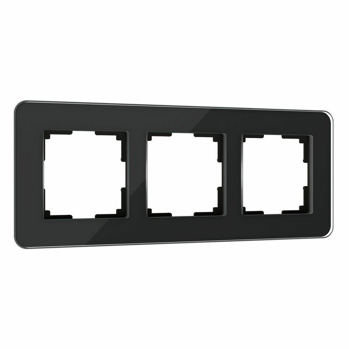 Рамка из стекла на 3 поста Elite черный W0032448 Рамка из стекла на 3 поста Elite черный W0032448