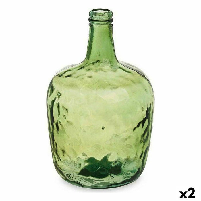 бутылка Плоский Декор Зеленый 22 x 37,5 x 22 cm (2 штук)