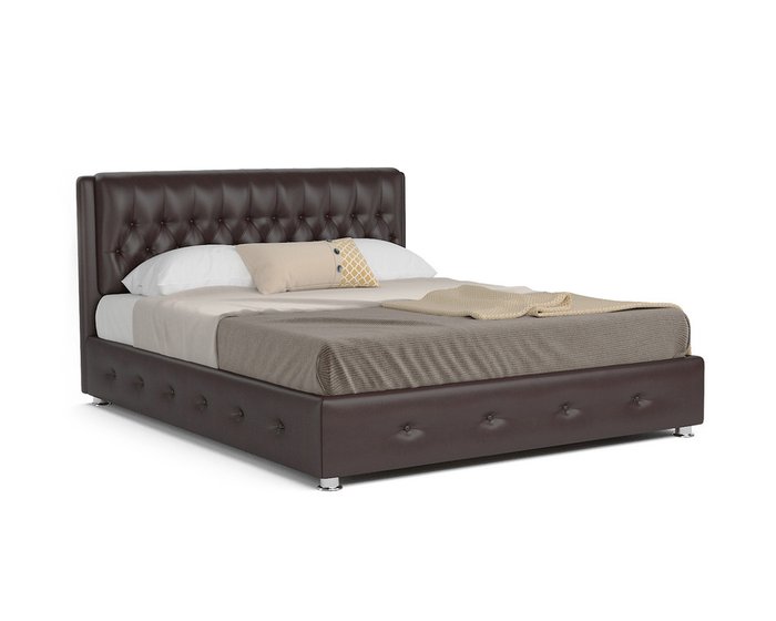 Кровать Граф 160х192 темно-коричневого цвета с подъемным механизмом