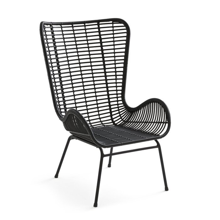 Кресло садовое из металла и полимера Andy черного цвета - лучшие Садовые кресла в INMYROOM