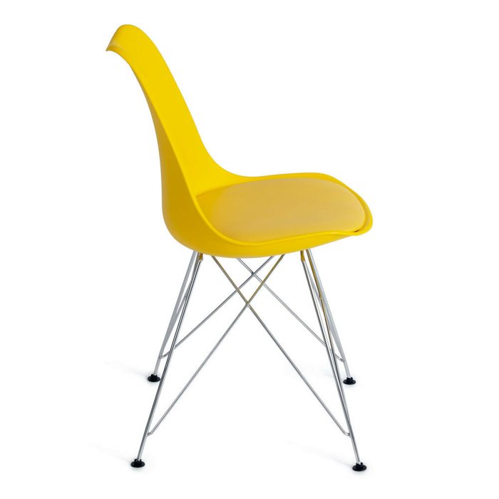 Набор из четырех стульев Tulip Iron Chair желтого цвета - лучшие Обеденные стулья в INMYROOM