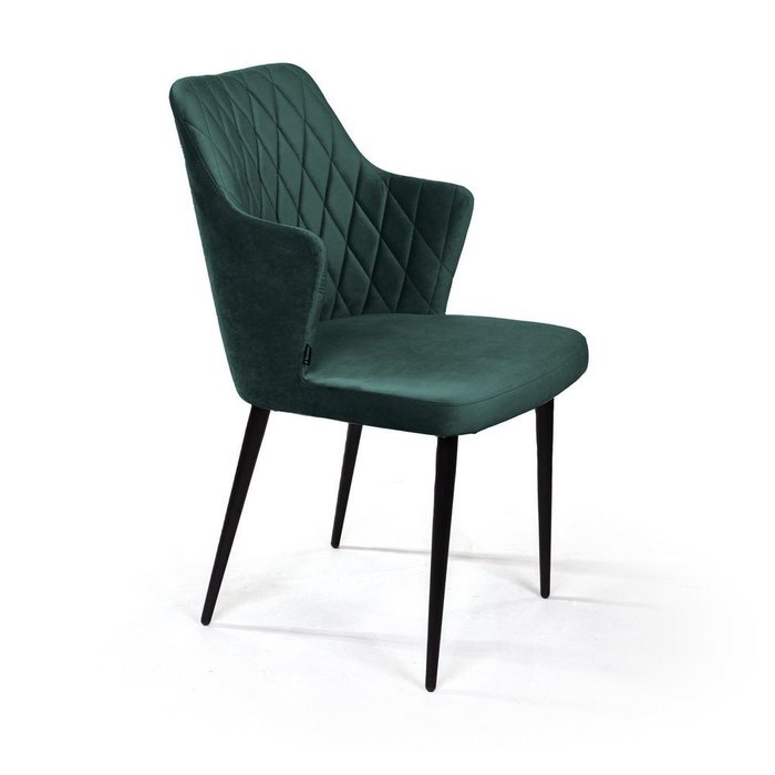 Стул с подлокотниками Hunt зеленого цвета - лучшие Обеденные стулья в INMYROOM