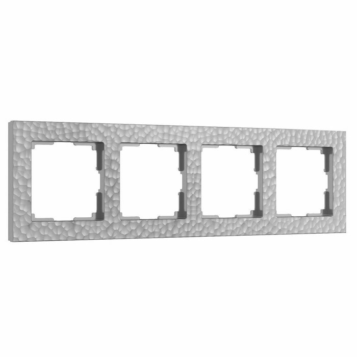 Рамка из пластика на 4 поста Hammer серебряный W0042406 Рамка из пластика на 4 поста Hammer серебряный W0042406