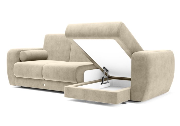 Угловой диван-кровать светло-бежевого цвета - купить Угловые диваны по цене 253000.0