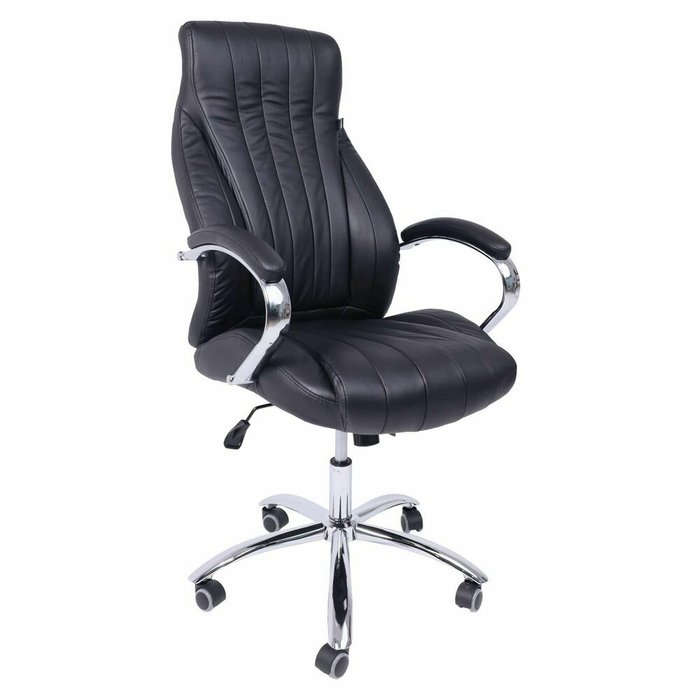 Кресло поворотное Mastif черного цвета (экокожа)