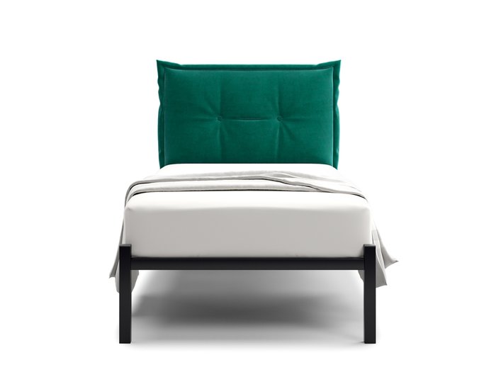Кровать Лофт Cedrino 90х200 темно-зеленого цвета без подъемного механизма - купить Кровати для спальни по цене 11000.0