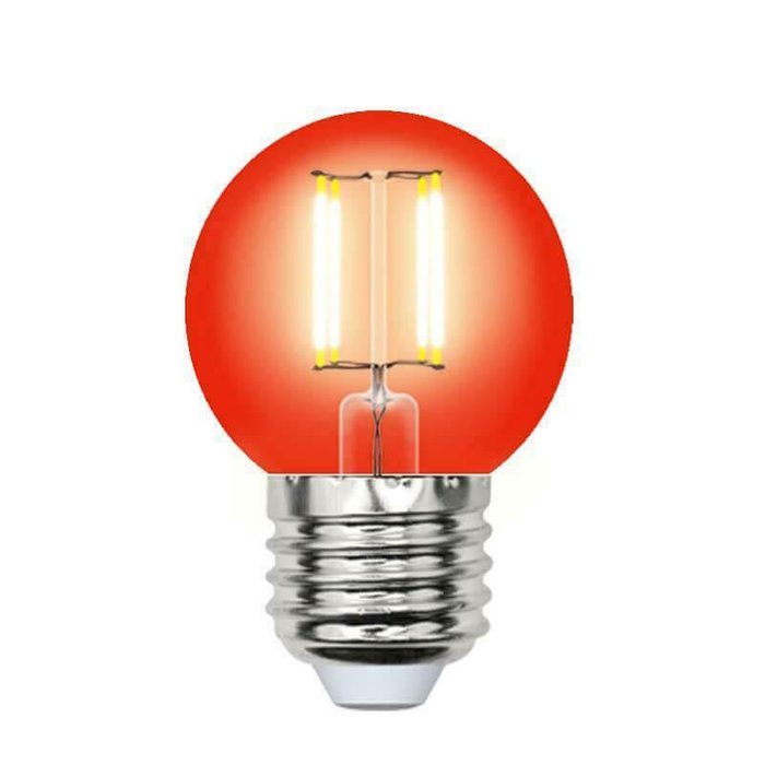 Лампа светодиодная (UL-00002986) E27 5W красный LED-G45-5W/RED/E27 GLA02RD