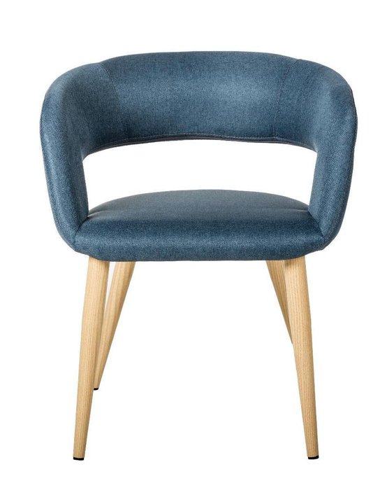 Стул с подлокотниками Hugs синего цвета - лучшие Обеденные стулья в INMYROOM