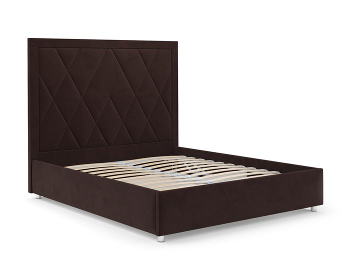 Кровать Треви 140х190 темно-коричневого цвета с подъемным механизмом (велюр) - лучшие Кровати для спальни в INMYROOM
