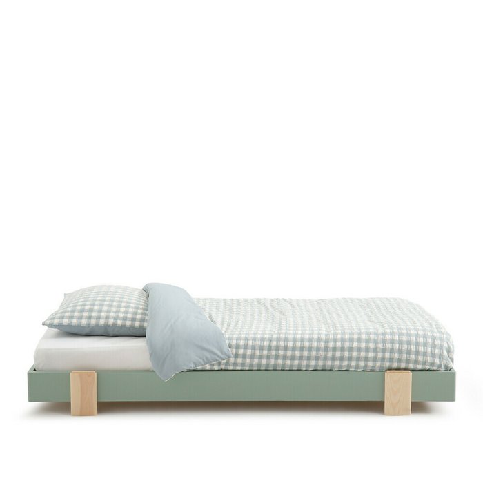 Кровать Pila 90x190 зеленого цвета без подъемного механизма - лучшие Одноярусные кроватки в INMYROOM