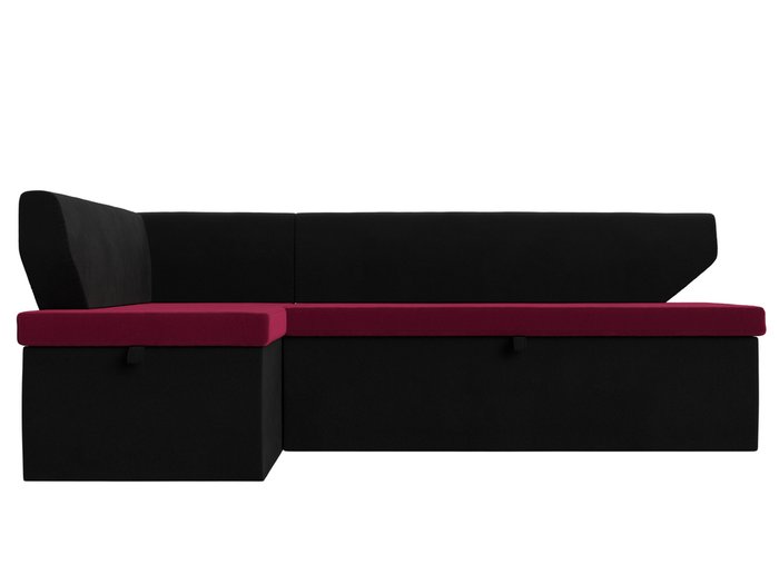 Угловой диван-кровать Омура черно-бордового цвета левый угол - купить Угловые диваны по цене 37999.0