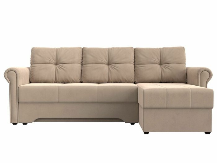 Угловой диван-кровать Леон бежевого цвета правый угол - купить Угловые диваны по цене 42999.0