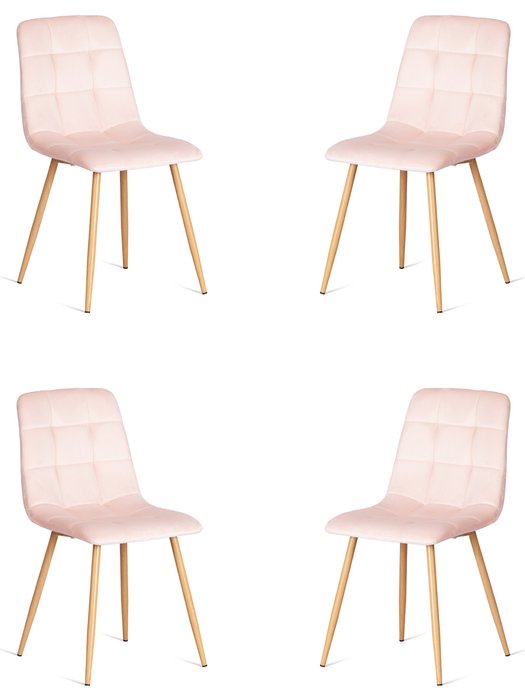 Комплект из четырех стульев Chilly розового цвета